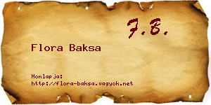 Flora Baksa névjegykártya